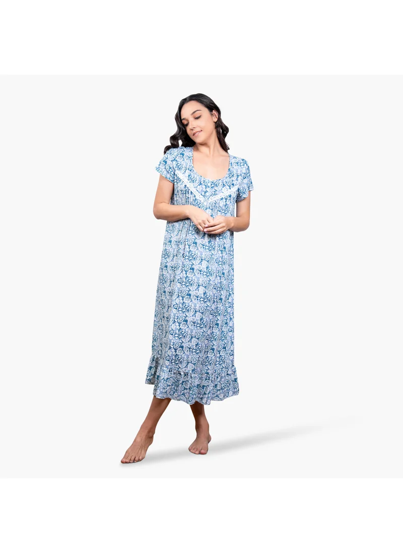 أدريا Aadaraya All-Over Print Night Gown