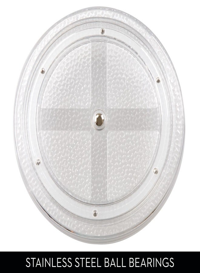 إنترديزاين منظم دوار بلاستيكي من آي ديزاين مقاس 9 بوصات لتخزين وتنظيم أغراض الحمام - طقم من قطعتين - شفاف - Image 5