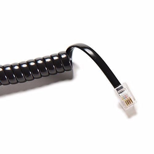 Pasow Telephone Handset Coil Cord Phone Reciever RJ9 Coiled Cable,Coiled Length 0.8 to 6 feet Uncoiled (Black) - Image 2