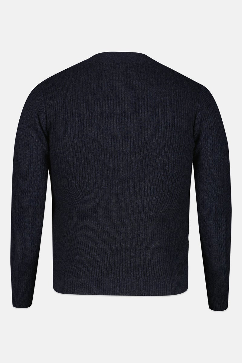 Threadbare Men V-Neck Knitted Cardigans, Navy Blue - Image 3