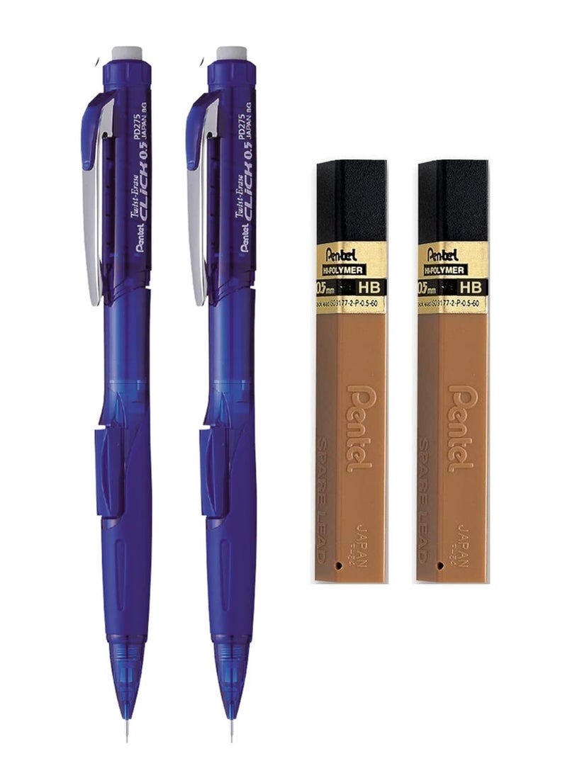 Pentel 2-Piece Mechanical Pencil 0.5mm Tip With Two Pack of Leads - Image 1