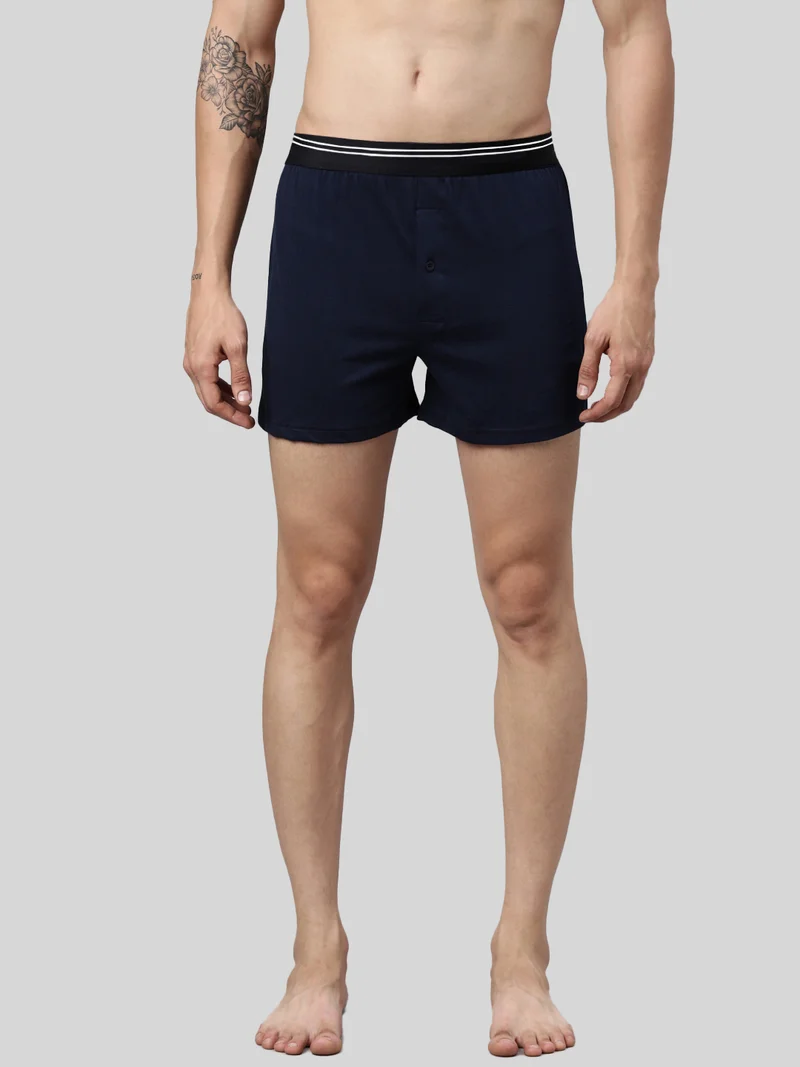 Joven Men Solid Pure Cotton Boxers Pack Of 2