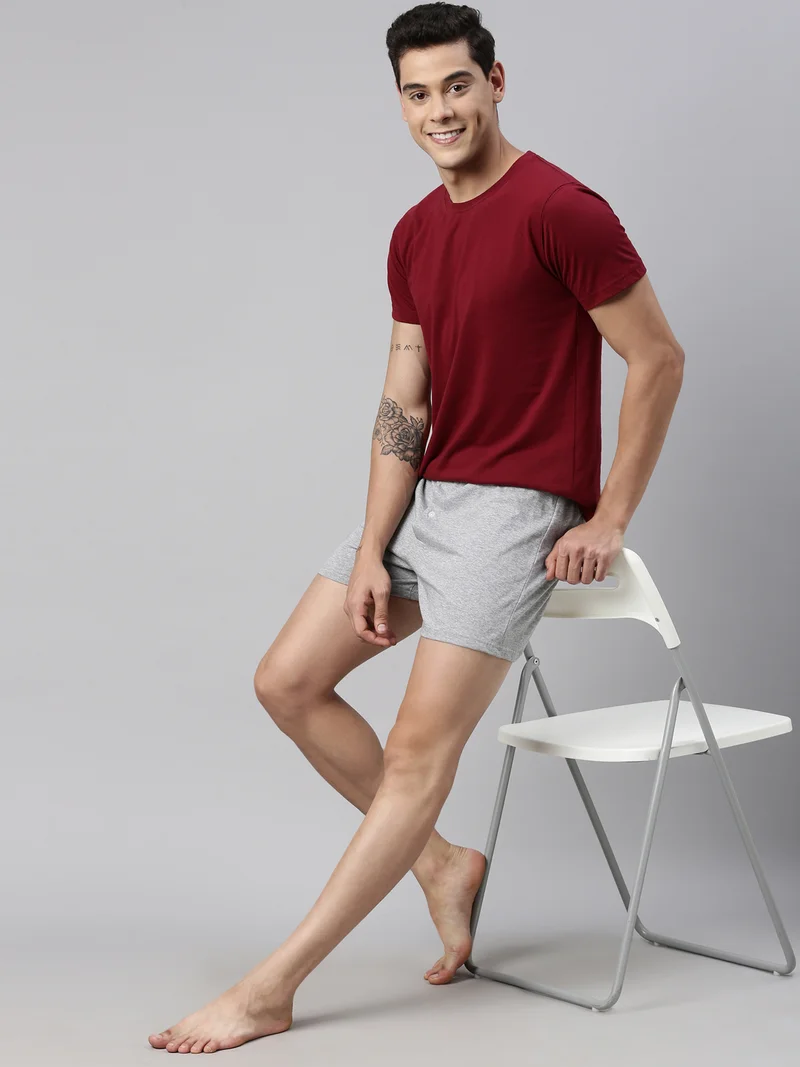 Joven Men Solid Pure Cotton Boxers Pack Of 2