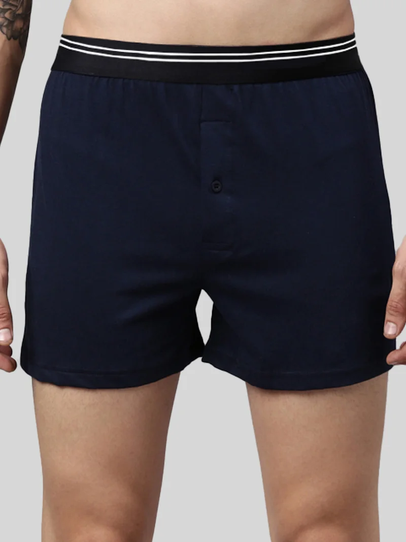 Joven Men Solid Pure Cotton Boxers Pack Of 2