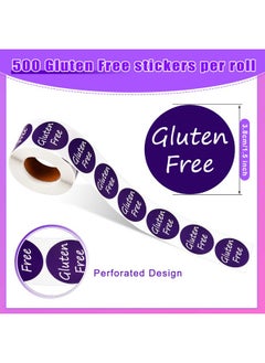 Zonon 1000 Pieces 2 Roll Gluten Free Stickers Labels For Food With Self Adhesive Seals 1.5 Inch Gluten Food Rotating Label Stickers For Containers Jars Glass Bottle Envelopes Bread Bags 500 Pcs/Roll  - Image 3