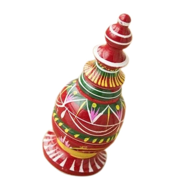 Ayodhya Bhakti sindhora for wedding sindur dani New Desgin Golden Wooden Sindoora Decorative Box for Women Home Meena Work Wood Sindoor Case Sindoor Box - Image 1