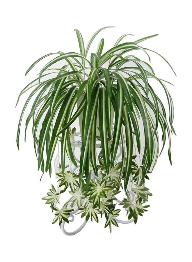 NIBEMINENT Artificial Plant Branch Green/White  - Image 1