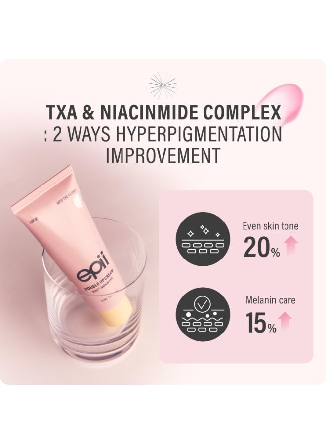 epii Double Up Cream - Firming Face Moisturizer for Aging Skin with NAD+ NMN TXA Niacinamide & 15% Squalane - Korean Skincare Face Cream for Dark Spots Uneven Tone Dull & Sensitive Skin 50mL - Image 4