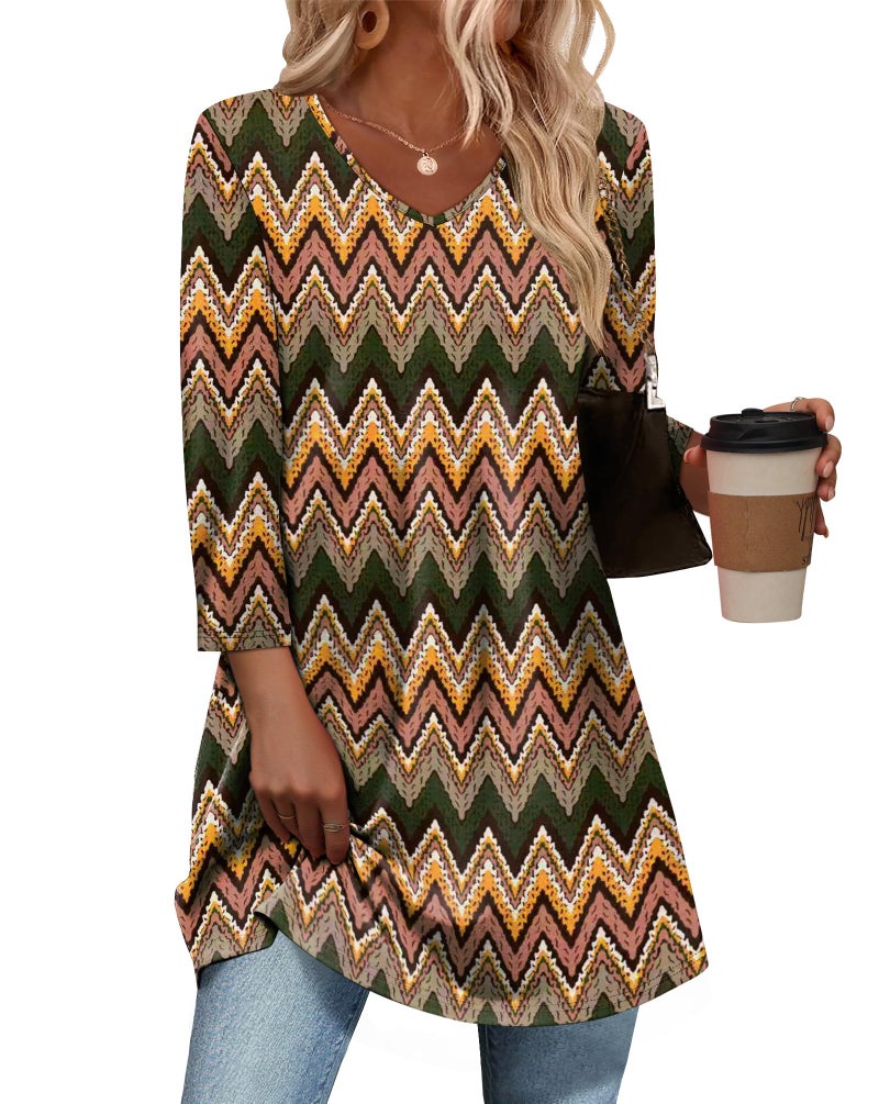 OFEEFAN Bohemian Tops For Women Loose Fitting Tops For Women Floral 08 XL - Image 1