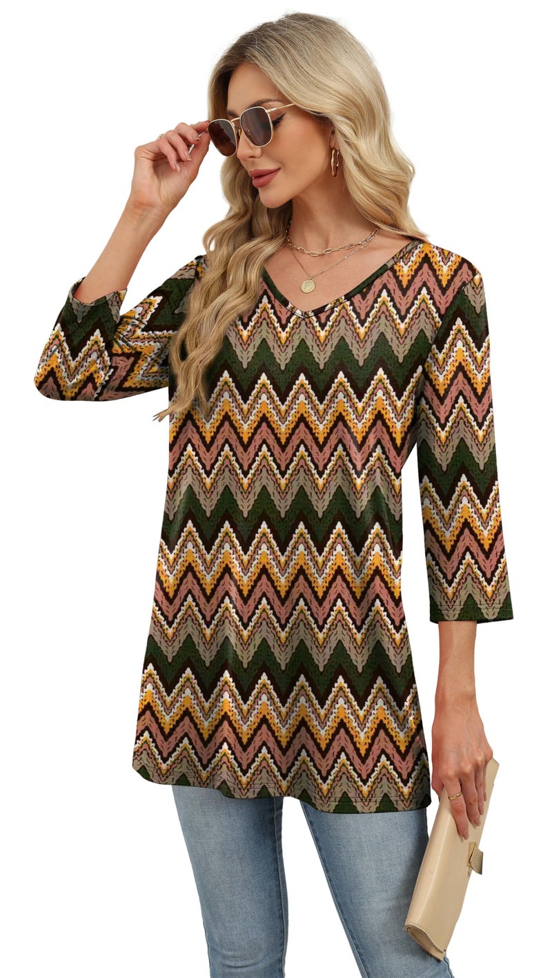 OFEEFAN Bohemian Tops For Women Loose Fitting Tops For Women Floral 08 XL - Image 4