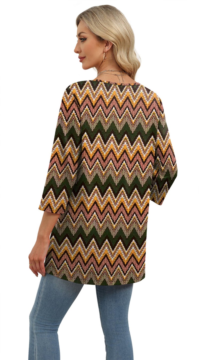 OFEEFAN Bohemian Tops For Women Loose Fitting Tops For Women Floral 08 XL - Image 5