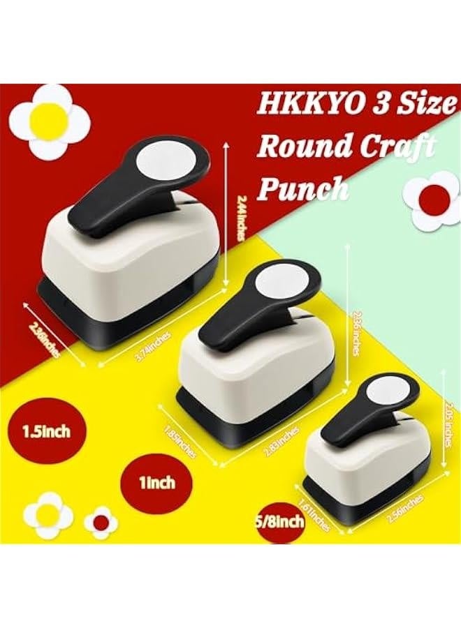 Circle Hole Punch, Circle Punches for Paper Crafts, Circle Punch, Circle Hole Punch Set, 5/8 Circle Punch, 1 Inch Circle Punch, 1.5 Inch Circle Punch, Large Circle Hole Punch, Circle Paper Punch Set - Image 4