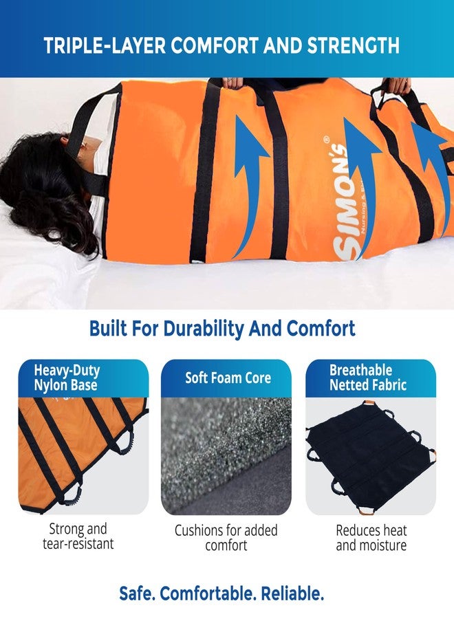 Simon's LiftPro Heavy-Duty Patient Lifting, Turning and Transfer pad, Suitable for Positioning Bed-Ridden Elderly Patients | 8 Handles, Soft Padded, Foldable Transfer Sheet, Must Have for Care givers - Image 4