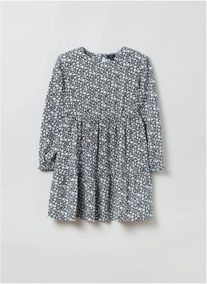 او في اس Ovs Housebrand Floral Dress With Flounce