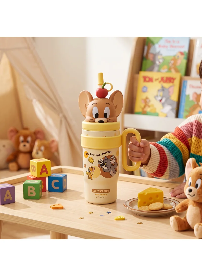 Mobcos Mobcos Cartoon Tumbler with Handle & Straw, Cute Character Design, Reusable Drinking Cup for Boys & Girls, School, Office & Travel Yellow Jerry