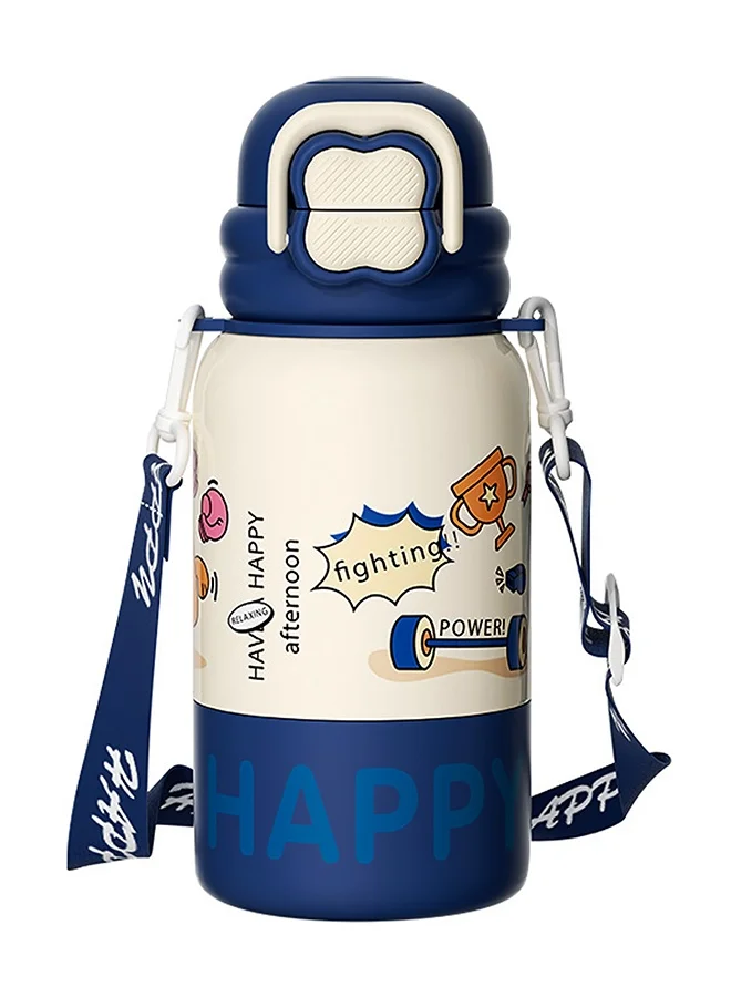 LITTLE SURPRISE BOX Little Surprise Box, Blue Happy Cartoon Stainless Steel kids Water Bottle, 500ml, 4yrs+