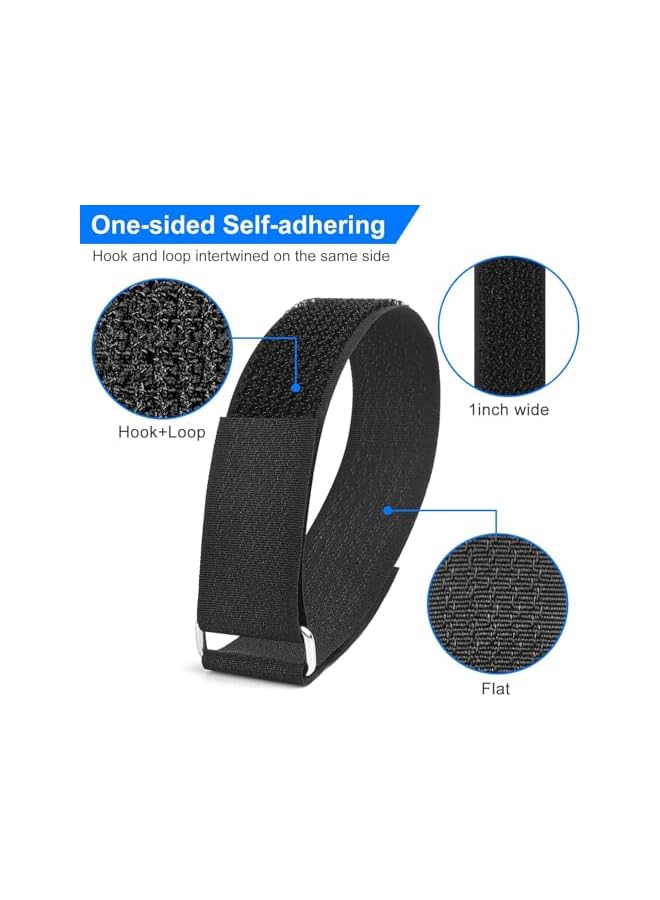 Green Tiger Adjustable Nylon Cable Straps, Cut-to-Length with 25 Metal Buckles, Black, 16.4ft - Image 2