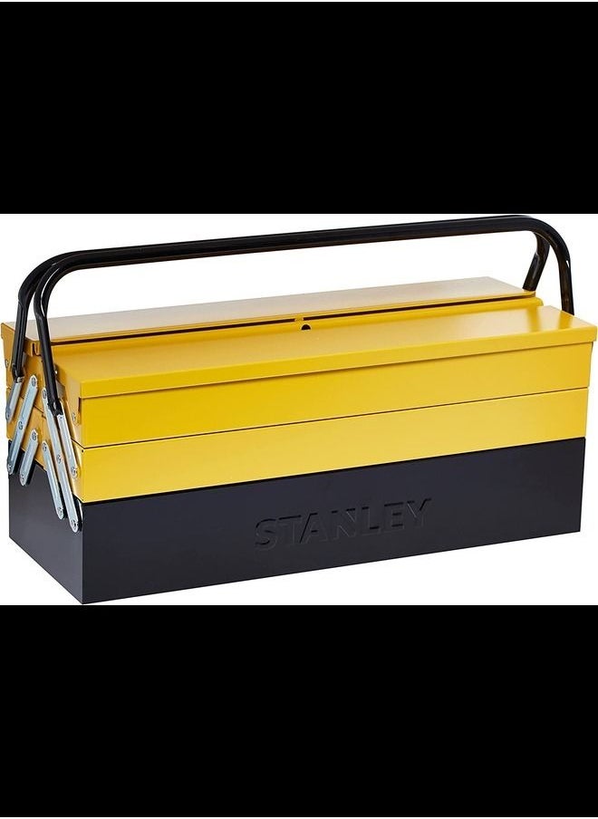 Stanley Metal 2 Drawer Tool Box Black Yellow  - Image 1