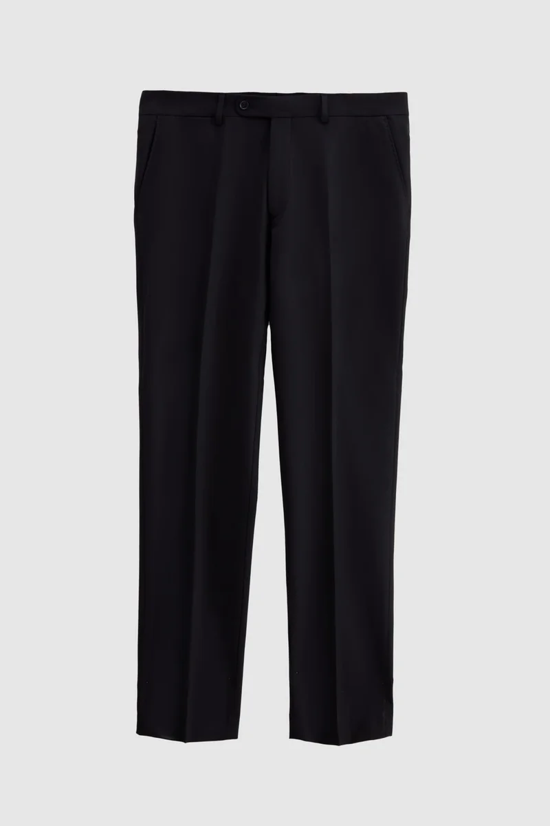 D'S DAMAT Ds Groom Slim Fit Navy Blue Plain Wool Travel Suit
