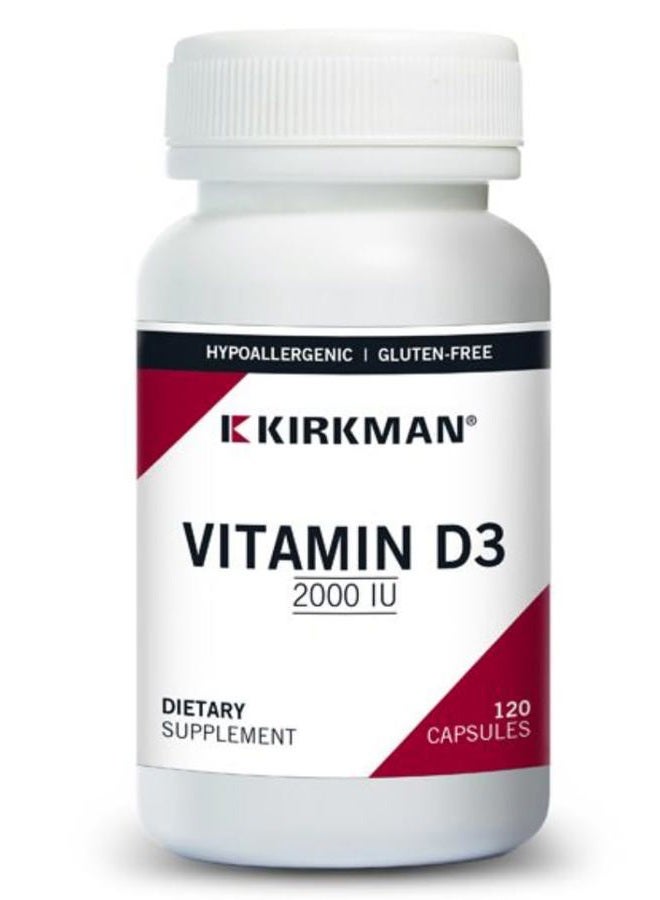 Kirkman Vitamin D-3 2000 IU Capsules - Hypo - 120 ct - Image 1