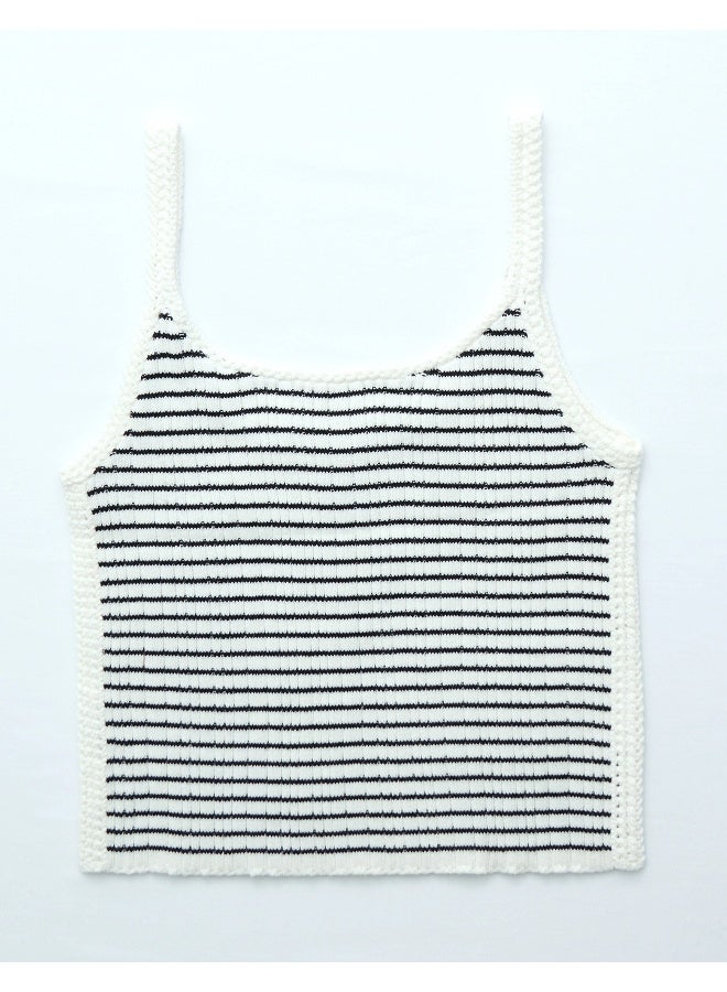 American Eagle AE Crochet Trim Sweater Tank Top  - Image 4