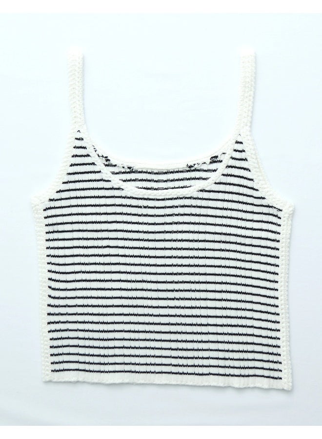American Eagle AE Crochet Trim Sweater Tank Top  - Image 3