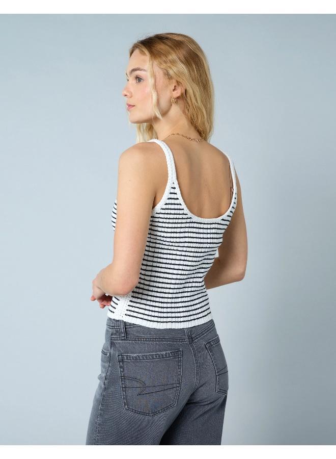 American Eagle AE Crochet Trim Sweater Tank Top - Image 4