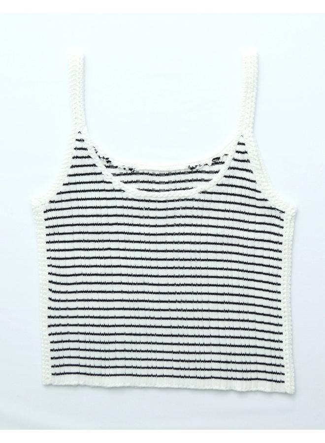 American Eagle AE Crochet Trim Sweater Tank Top - Image 2
