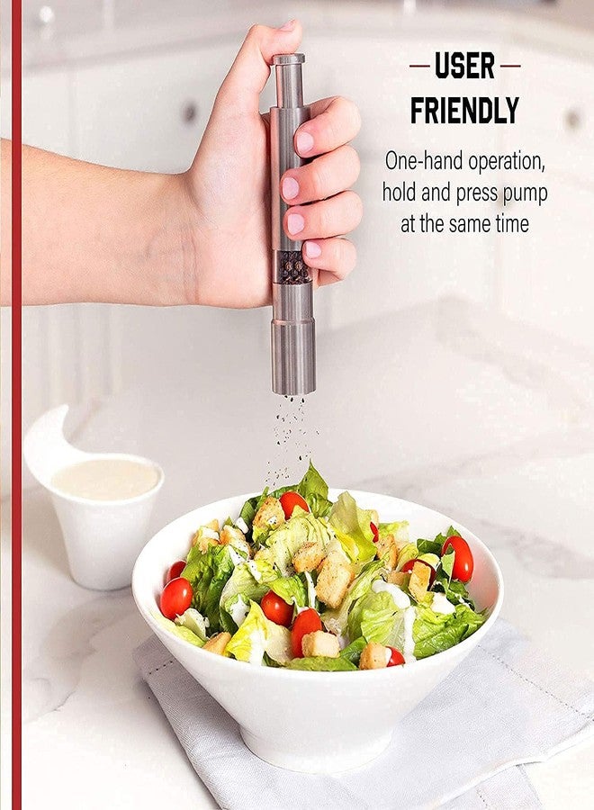 Dcloud Stainless Steel Thumb Presser Salt and Pepper Grinder Tall Salt and Pepper Mill Shakers with Adjustable Coarseness (Pack of 1,Silver Color) - Image 4