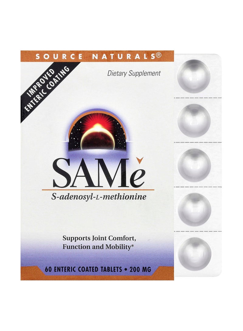 Source Naturals SAMe, 60 Enteric Coated Tablets (200 mg per Tablet)