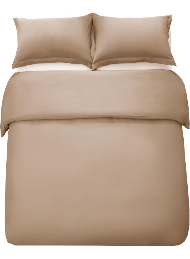 PanaX Bedding Duvet Cover King Size Set- 1Pieces Duvet Cover 260X220Cm / 2Pieces-Pillow Shams 50X90Cm (Coffee, King) - Image 2