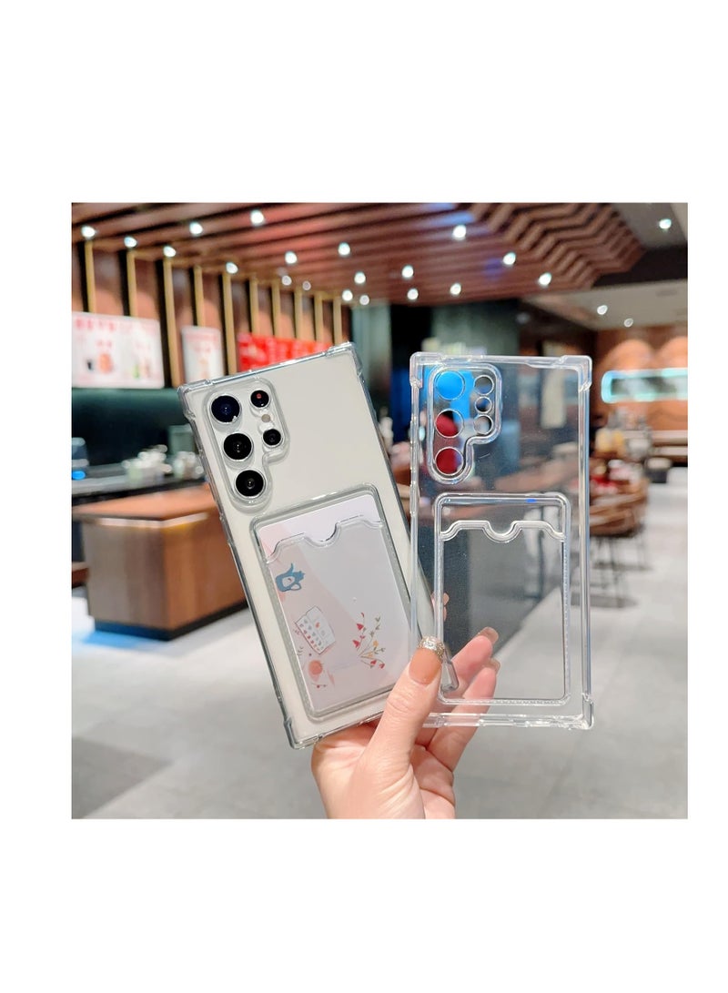 Case for Samsung Galaxy A55 with Card Holder Transparent Crystal TPU Silicone Protective Case Scratch-Resistant Mobile Phone Case Plastic Case - Image 3