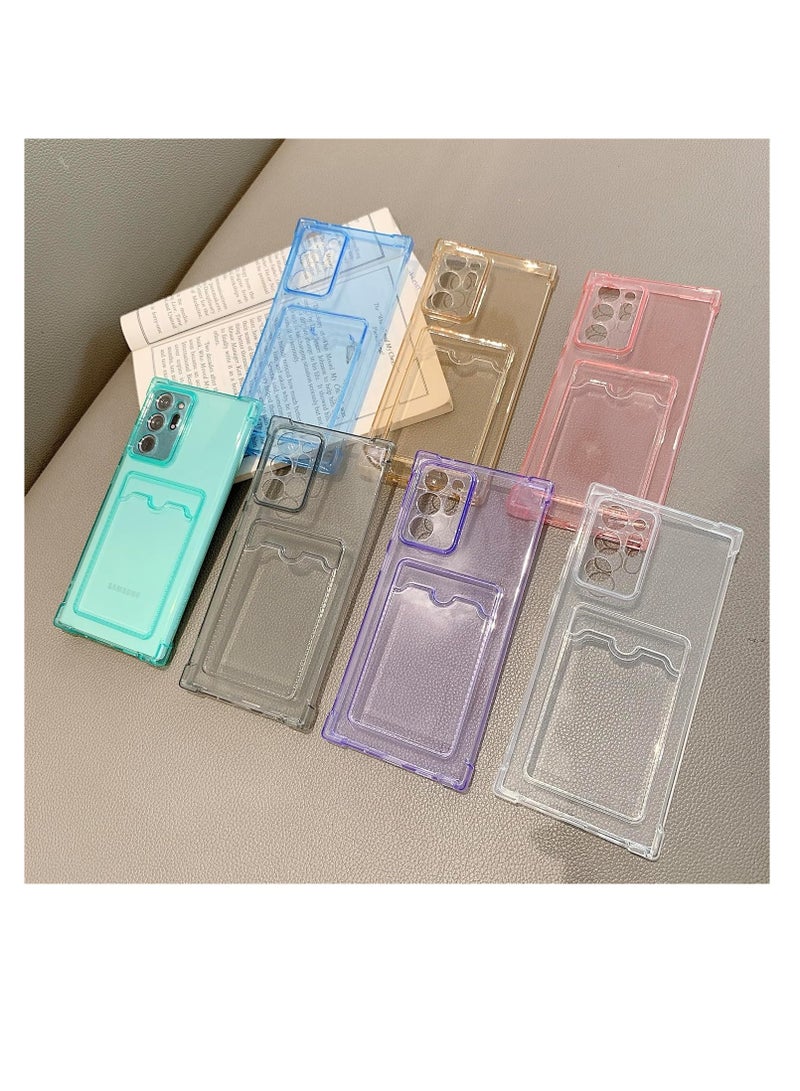 Case for Samsung Galaxy A55 with Card Holder Transparent Crystal TPU Silicone Protective Case Scratch-Resistant Mobile Phone Case Plastic Case - Image 2