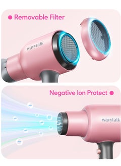 wavytalk Wavytalk Ionic Hair Dryer Blow Dryer with Diffuser & Comb for Curly Hair Professional 1875W High Power Dryer with Ceramic Technology for Fast Drying as Salon Light and Quiet  - Image 4