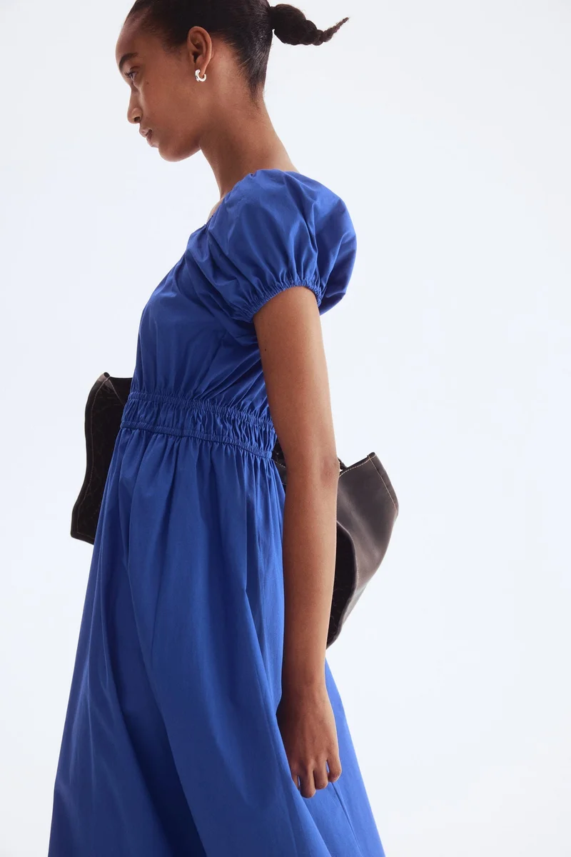 H&M Off-the-shoulder poplin dress