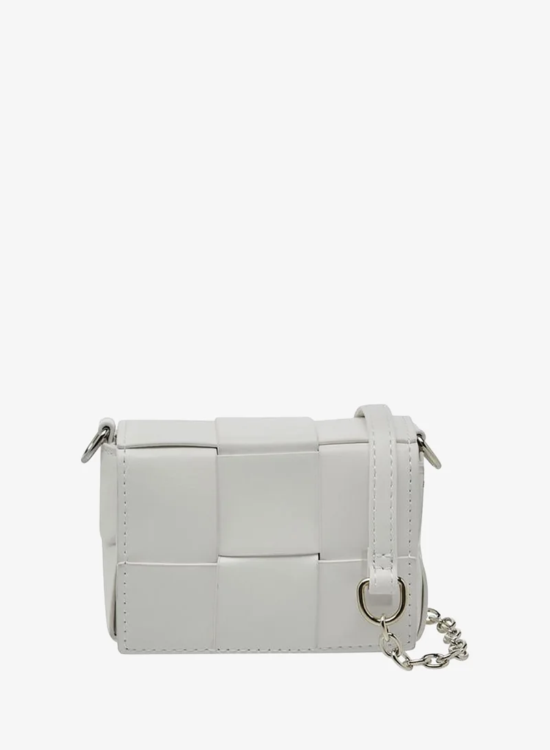 Flora Bella By Shoexpress Weave Textured Crossbody Bag With Chain Strap
