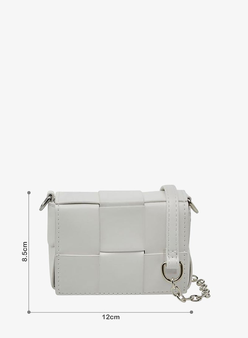 Flora Bella By Shoexpress Weave Textured Crossbody Bag With Chain Strap - Image 2