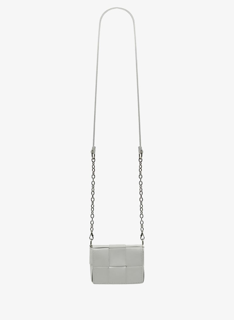 Flora Bella By Shoexpress Weave Textured Crossbody Bag With Chain Strap - Image 3