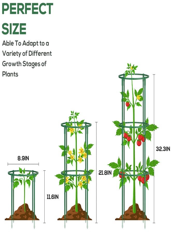 VACONICO 24 Pack Plant Support Stake Half Round Plant Support, Stackable 3 Tier Garden Flower Support, Plant Stakes for Indoor Outdoor Plants for Tomato,Monstera, Peony, Hydrangea, Climbing Plants - Image 4