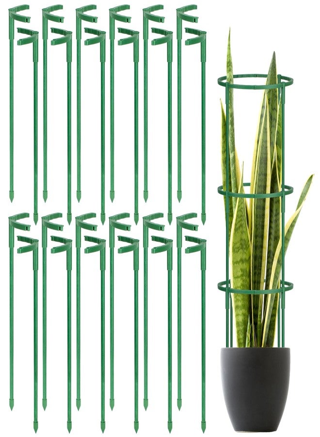 VACONICO 24 Pack Plant Support Stake Half Round Plant Support, Stackable 3 Tier Garden Flower Support, Plant Stakes for Indoor Outdoor Plants for Tomato,Monstera, Peony, Hydrangea, Climbing Plants - Image 1