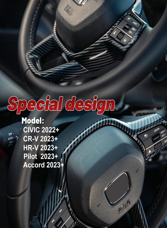 Thenice ثينيس لملحقات الجيل الحادي عشر من سيفيك زينة داخلية تريمز متوافقة مع هوندا سيفيك 2022-2026، CR-V/HR-V/أكورد 2023-2026 - حبيبات ألياف الكربون - Image 2