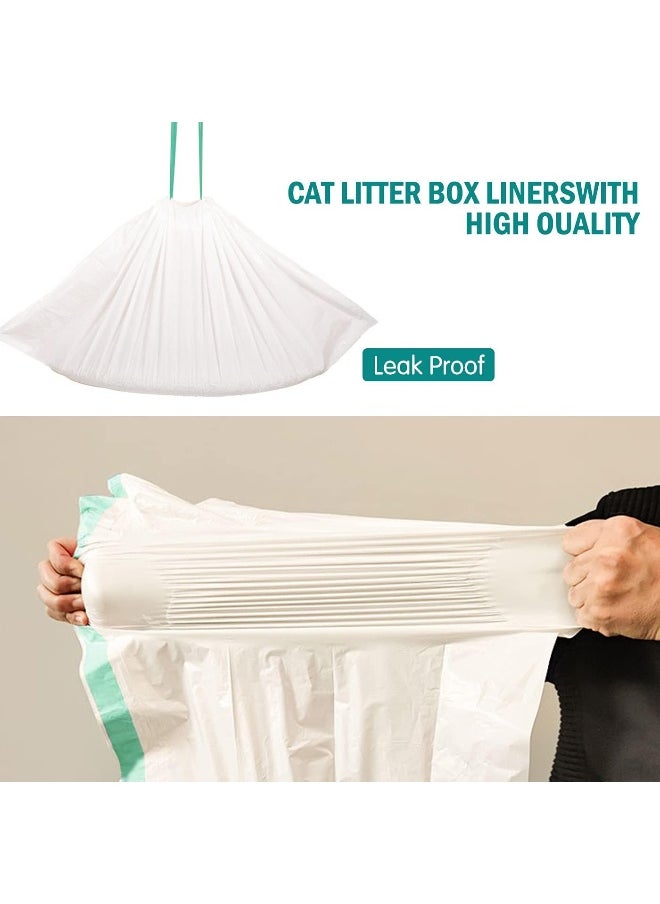 ECVV Okbuynow Cat Litter Box Liners Jumbo Disposable Bags With Drawstring For Cat Kitty Pet Waste Litter Box Bag 10 Units 1 Roll Per Pack, Extra Thick Scratch Resistant, Litterbag-S, S  - Image 3
