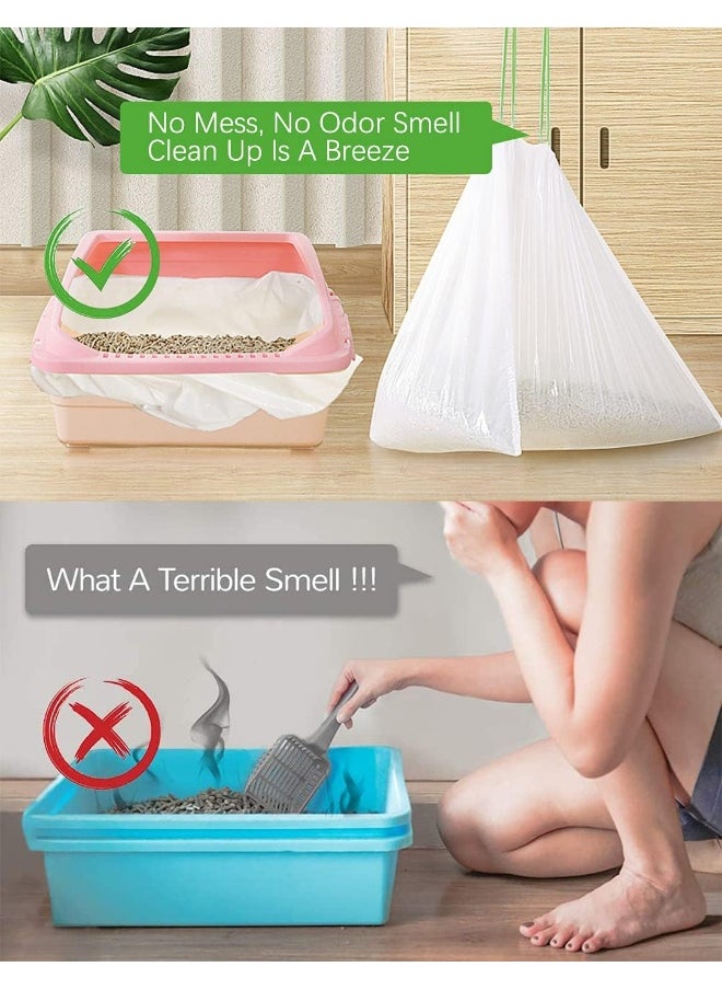 ECVV Okbuynow Cat Litter Box Liners Jumbo Disposable Bags With Drawstring For Cat Kitty Pet Waste Litter Box Bag 10 Units 1 Roll Per Pack, Extra Thick Scratch Resistant, Litterbag-S, S  - Image 4