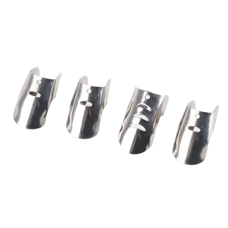 Finger Guard: Stainless Steel Small Size Washable Reusable - Non-toxic Durable Easy To Put On Finger Protector for Home Kitchen Vegetable Meat Cutting - Image 2