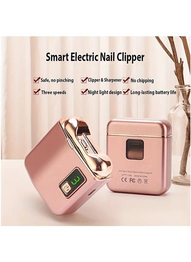 Hihonor Electric Nail Clipper with LED Light, Illuminate Your Nail Care Routine with Effortless Precision, USB Rechargeable Safety Fingernail Trimmer Ideal for Newborns to Seniors, Black  - Image 2