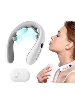 Ru syanl Neck Massager with Heat Portable Electric Neck Massager for Deep Tissue Pain Relief Lymphatic Drainage Massager with 10 Modes and16 Levels  - Image 1