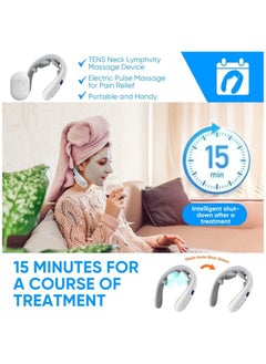Ru syanl Neck Massager with Heat Portable Electric Neck Massager for Deep Tissue Pain Relief Lymphatic Drainage Massager with 10 Modes and16 Levels  - Image 3