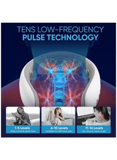 Ru syanl Neck Massager with Heat Portable Electric Neck Massager for Deep Tissue Pain Relief Lymphatic Drainage Massager with 10 Modes and16 Levels  - Image 5