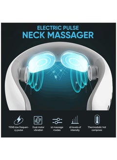 Ru syanl Neck Massager with Heat Portable Electric Neck Massager for Deep Tissue Pain Relief Lymphatic Drainage Massager with 10 Modes and16 Levels  - Image 4