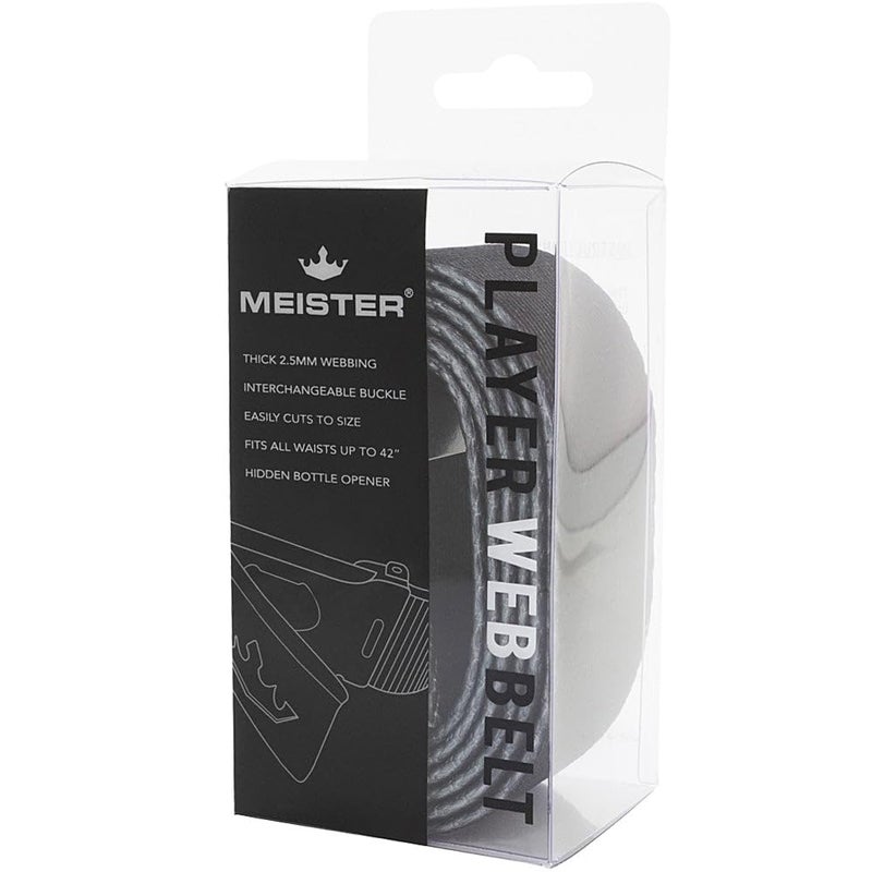 Meister Player Golf Web Belt - Adjustable & Reversible - Black - Image 2